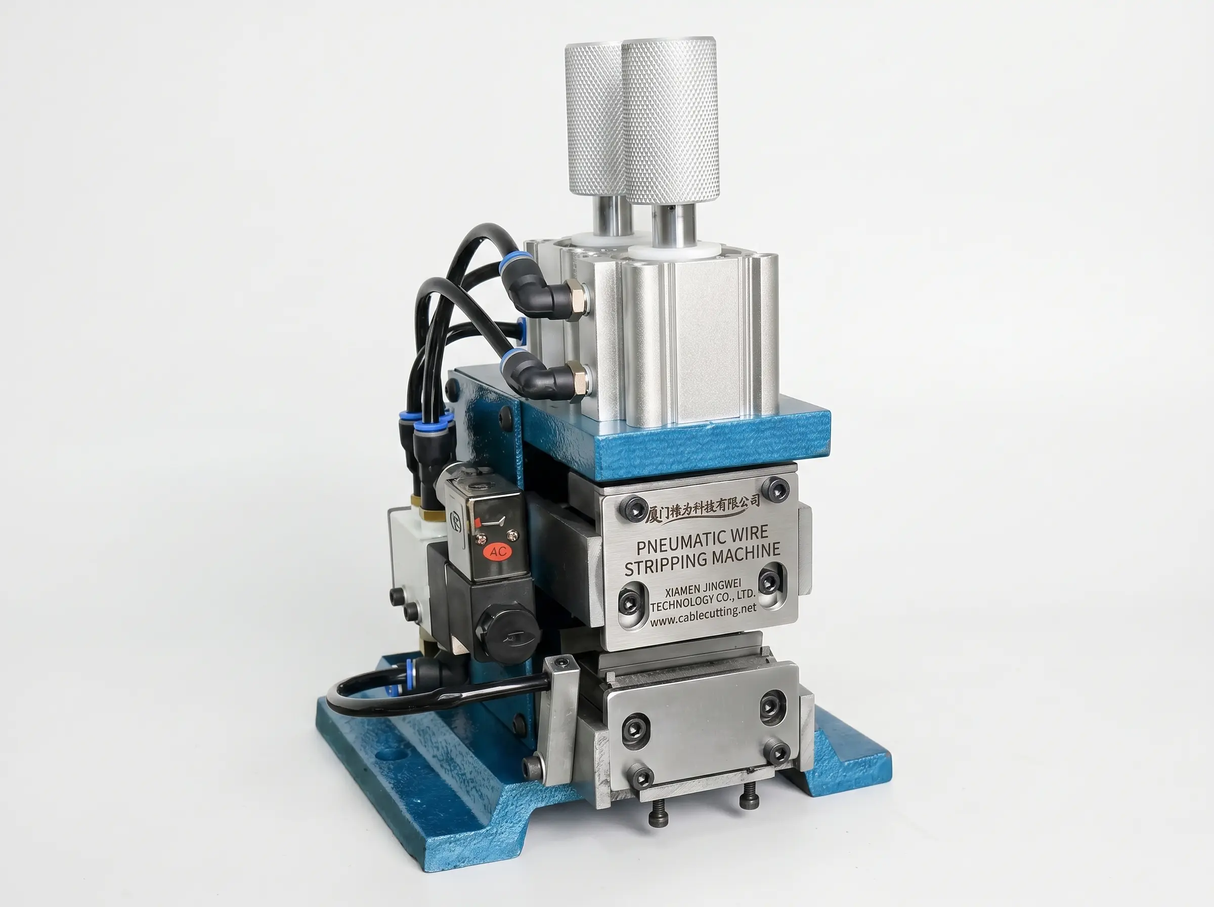 Dénudeuse Pneumatique Verticale JINGWEI | Machine de Dénudage de Fils Haute Performance