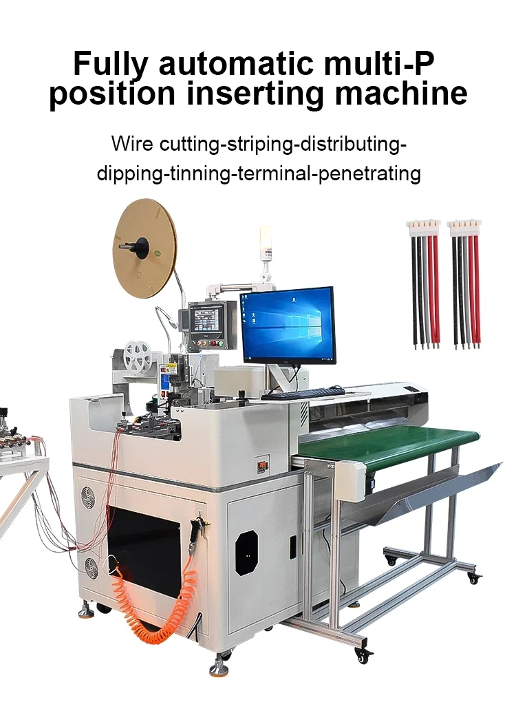 plusieurs fils pénètrent dans la coquille des bouchons en plastique, la position de dénudage des fils, la machine à sertir, la machine d’insertion de coque en plastique 