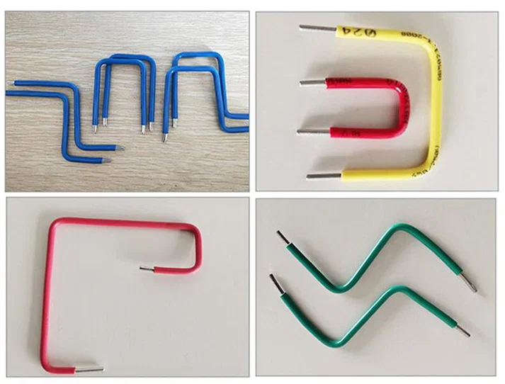Sample display of Wire Cutting Stripping Bending Machine, Strip Wire Bending Machine, Cabel Stripping Bending Machine Démonstration d’échantillon de machine à cintrer de dénudage de fil, de cintreuse de fil de dénudage, de cintreuse de dénudage de câble
