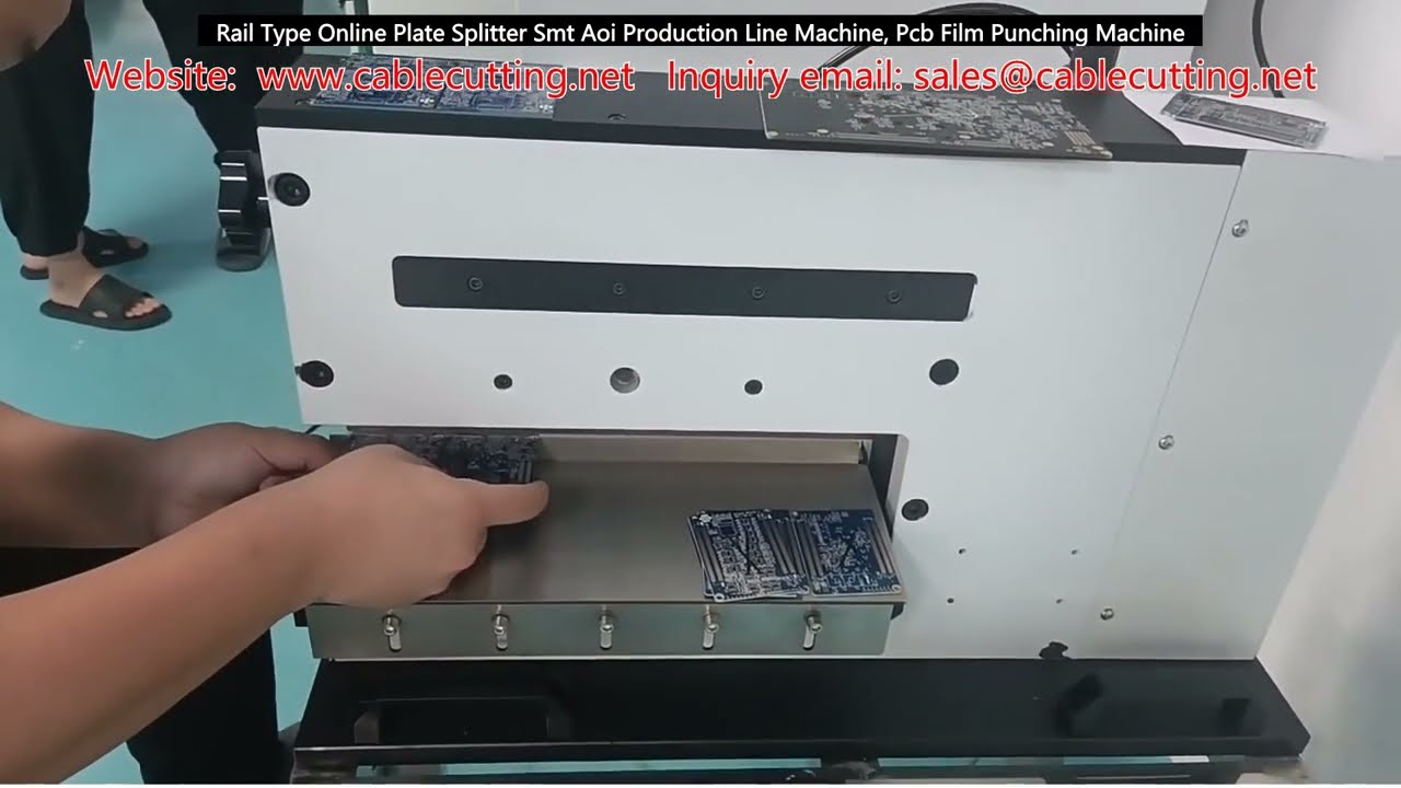 Séparateur de plaques en ligne type rail pour ligne de production SMT AOI – Machine de poinçonnage de film PCB