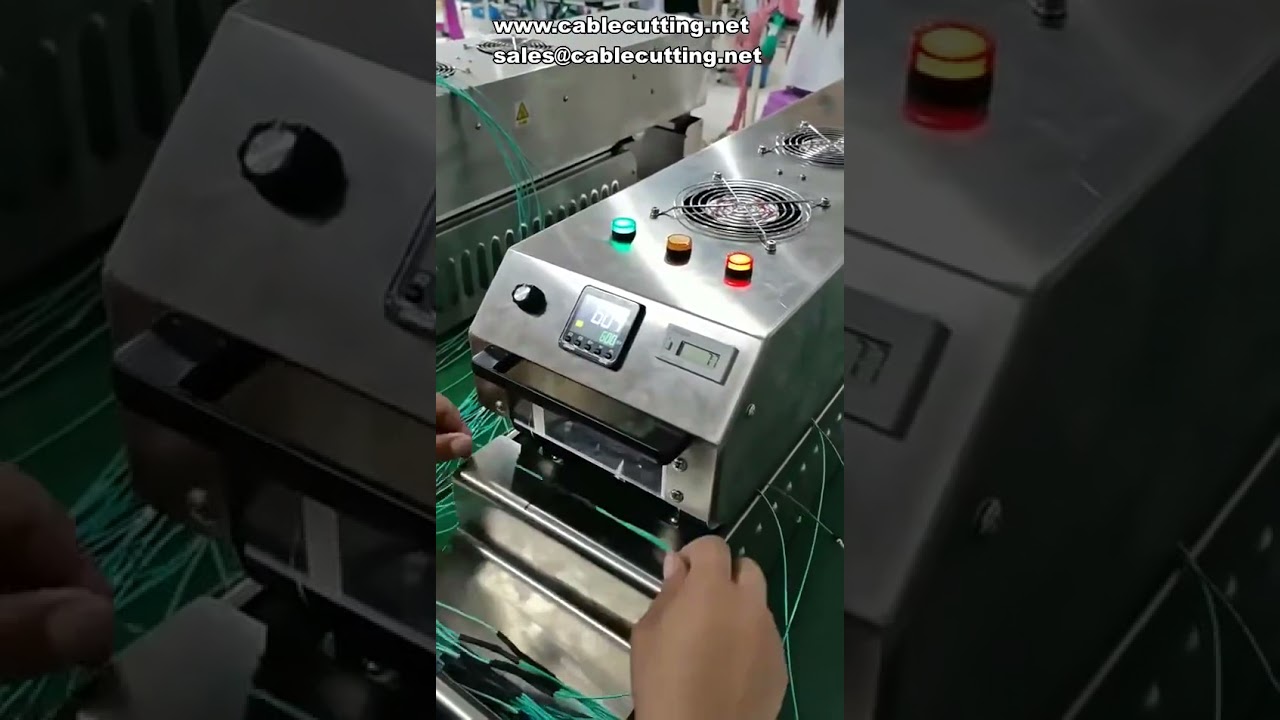 Machine de chauffage à gaine thermorétractable type chenille | Gainage automatique pour câbles et fils
