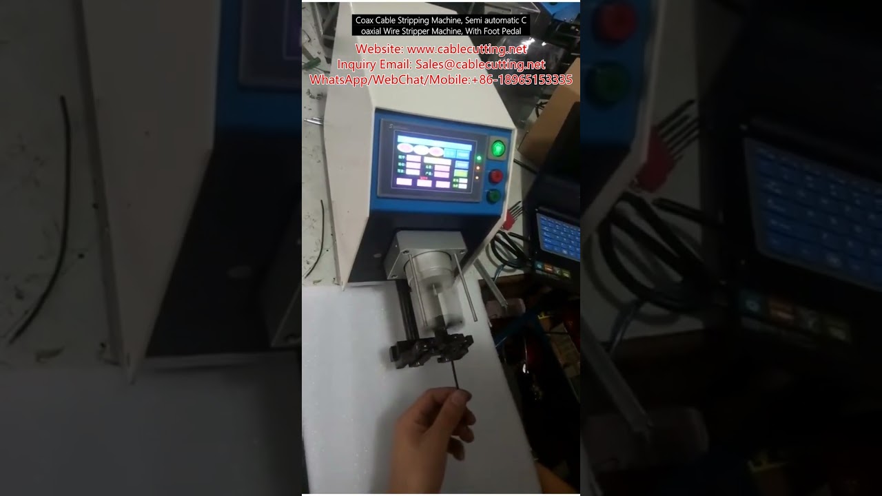 Machine à dénuder les câbles coaxiaux semi-automatique avec pédale – Gain de temps et précision