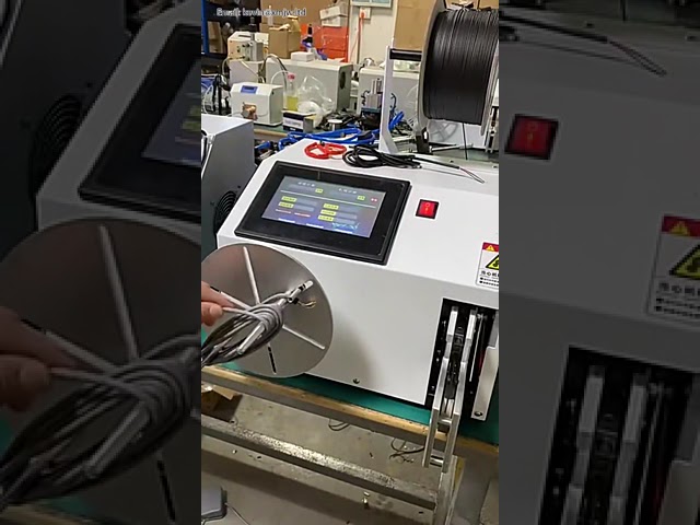 Machine automatique de bobinage et ligaturage de câbles – écran tactile numérique pour réglage de longueur